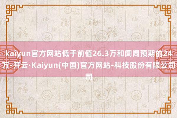kaiyun官方网站低于前值26.3万和阛阓预期的24万-开云·Kaiyun(中国)官方网站-科技股份有限公司