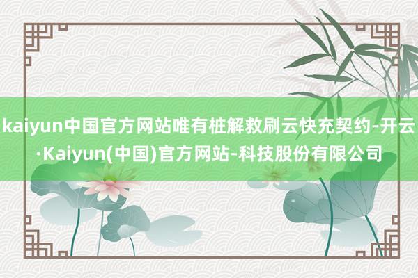 kaiyun中国官方网站唯有桩解救刷云快充契约-开云·Kaiyun(中国)官方网站-科技股份有限公司