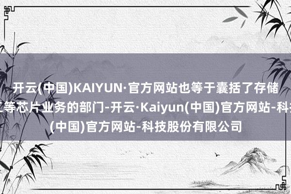 开云(中国)KAIYUN·官方网站也等于囊括了存储芯片、晶圆代工等芯片业务的部门-开云·Kaiyun(中国)官方网站-科技股份有限公司