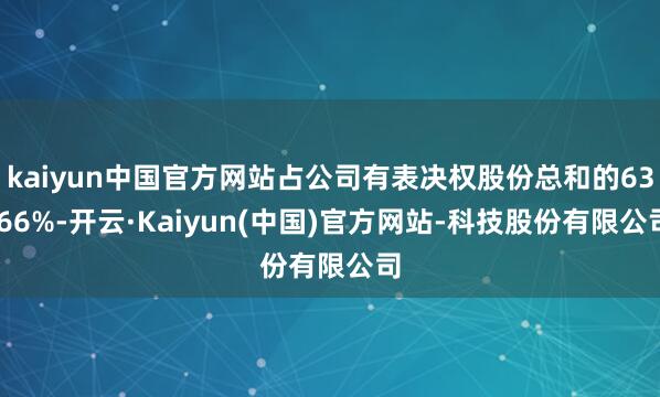 kaiyun中国官方网站占公司有表决权股份总和的63.66%-开云·Kaiyun(中国)官方网站-科技股份有限公司