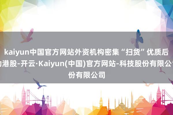 kaiyun中国官方网站外资机构密集“扫货”优质后劲港股-开云·Kaiyun(中国)官方网站-科技股份有限公司